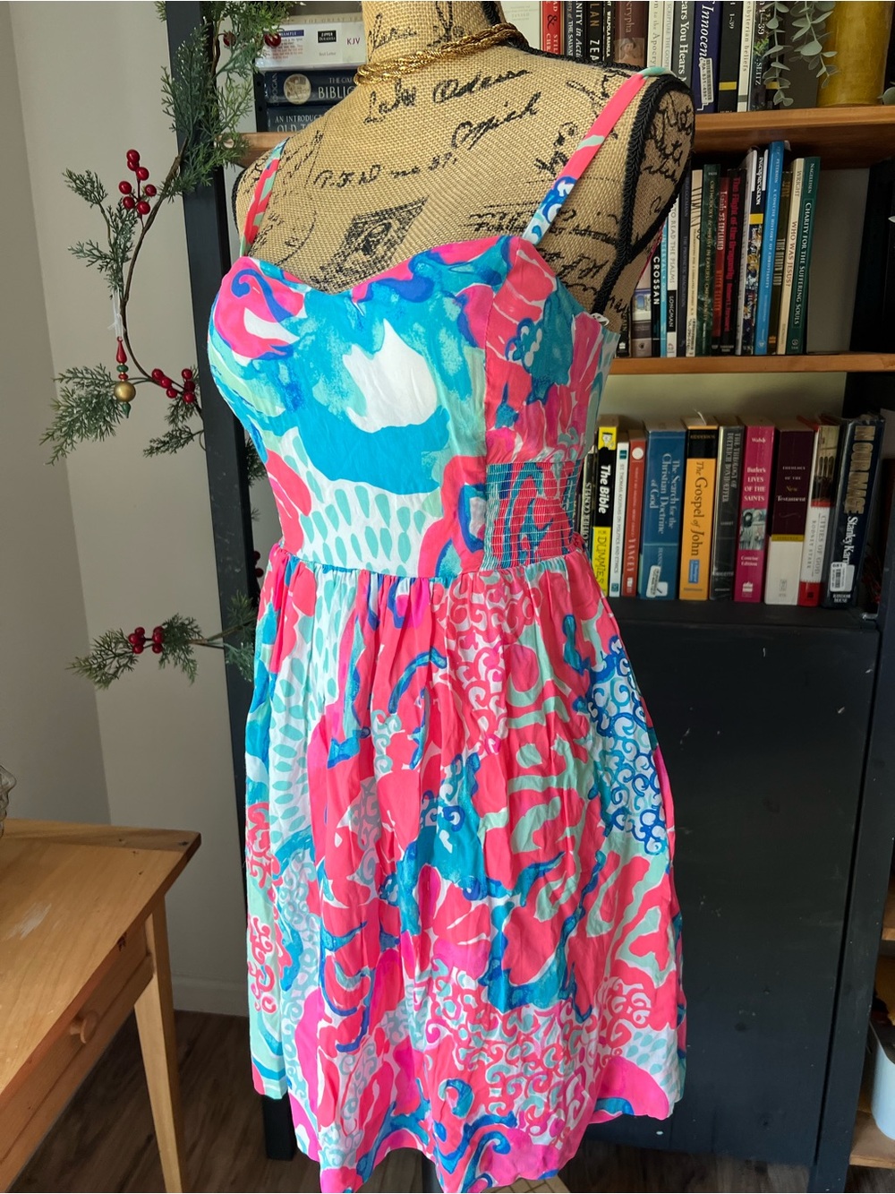 Lilly Pulitzer Pink, Blue & White Printed Sundress